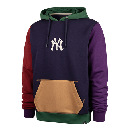 Sweat à capuche 47 Brand MLB New York Yankees Color Block Dunloe Light Navy