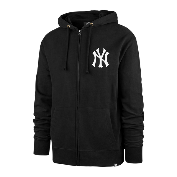 Sweat à capuche 47 Brand Ziphood MLB Newyork Yankees Imprint Helix Full Jet Black