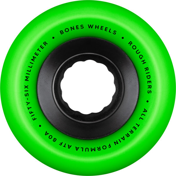 Bones Wheels (Jeu De 4) Atf 56Mm Rough Riders 80A Grn