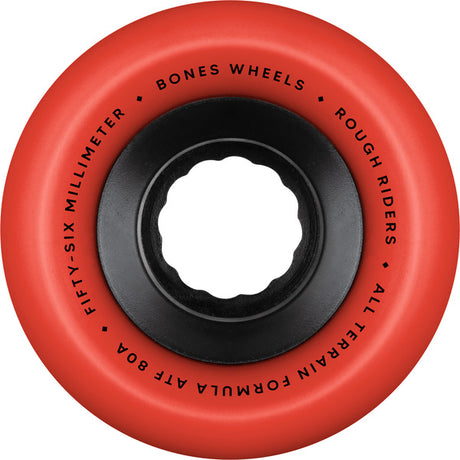 Bones Wheels (Jeu De 4) Atf 56Mm Rough Riders 80A Red