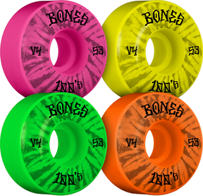 Bones Wheels (Jeu De 4) 100'S 53Mm V4 Party Pack #5 Assorted
