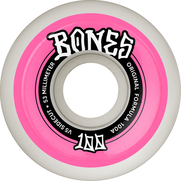 Bones Wheels (Jeu De 4) 100'S 53Mm V5 100A Sidecut White