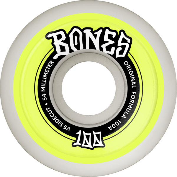 Bones Wheels (Jeu De 4) 100'S 54Mm V5 100A Sidecut White