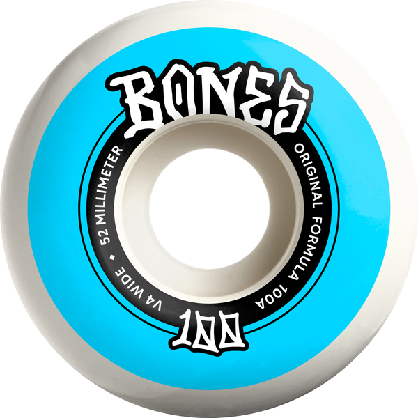 Bones Wheels (Jeu De 4) 100'S 52Mm V4 100A Wide White