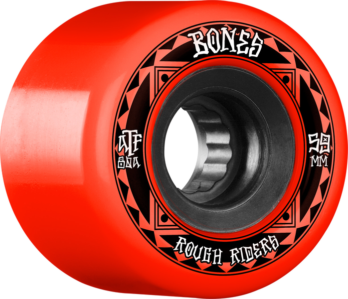 Bones Wheels (Jeu De 4) Atf 59Mm Rough Riders Runner Red 80A