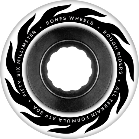 Bones Wheels (Jeu De 4) Atf 56Mm Rough Riders Flame 80A Wht