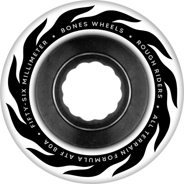 Bones Wheels (Jeu De 4) Atf 56Mm Rough Riders Flame 80A Wht