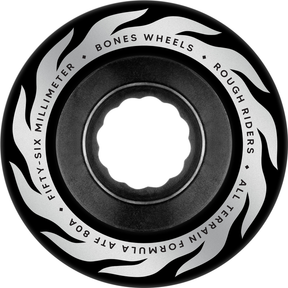 Bones Wheels (Jeu De 4) Atf 56Mm Rough Riders Flame 80A Blk