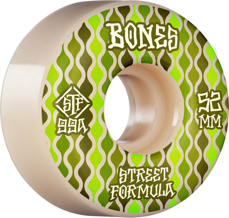 Bones Wheels (Jeu De 4) Stf 52Mm V2 Retros 99A White Locks