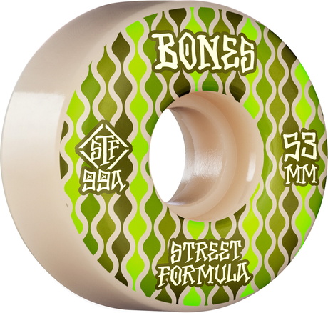 Bones Wheels (Jeu De 4) Stf 53Mm V2 Retros 99A White Locks