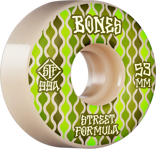 Bones Wheels (Jeu De 4) Stf 53Mm V2 Retros 99A White Locks