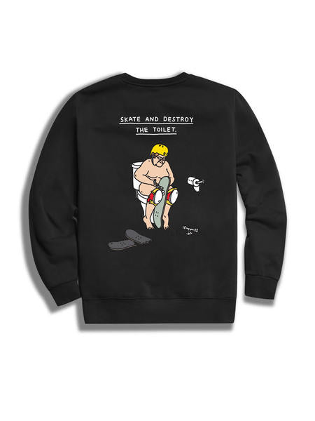 Brother Merle Sweat Destroy The Toilet Crew Black