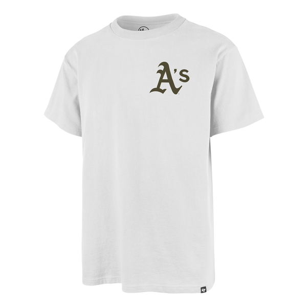 Tee-shirt 47 Brand MLB Oakland Athletics Backer Echo White Wash