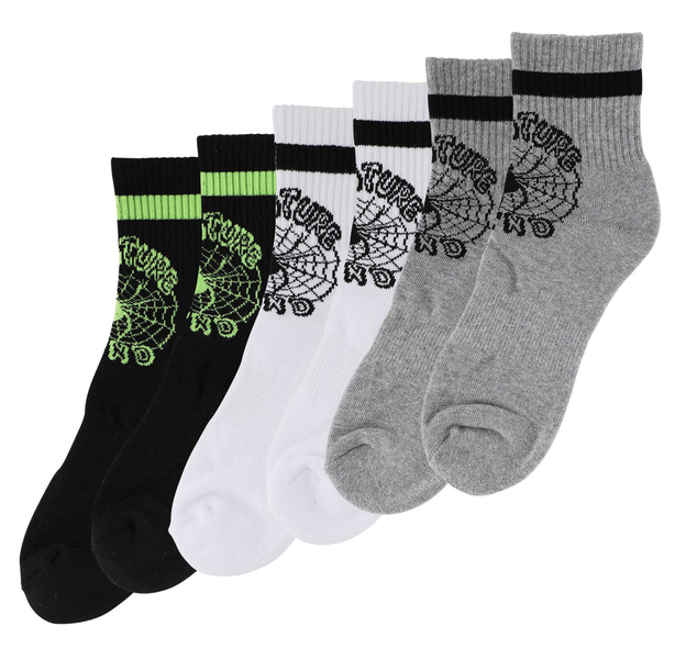 Chaussettes Creature Web 3-Pack Crew Black White Grey Hthr