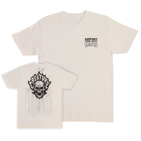 Creature T-Shirt Bonehead Flame Wash Ss Natural