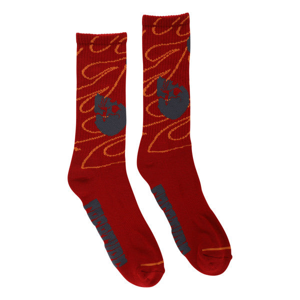 Chaussettes Creature Spiral Skull Crew Burgundy