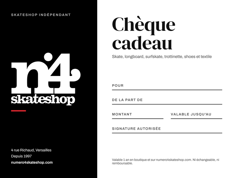 Chèque cadeau N4 Skateshop