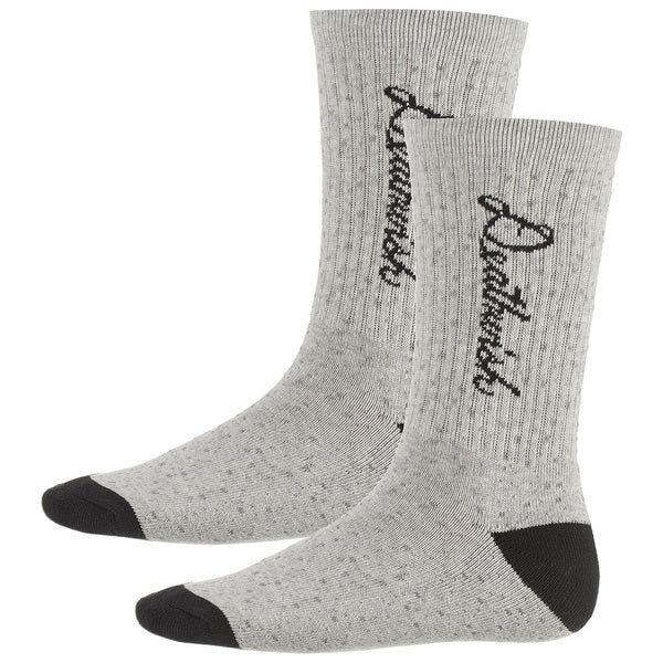Deathwish Socks Script Heather Grey
