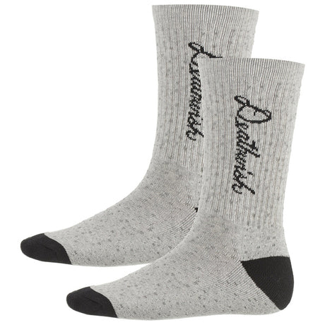 Deathwish Socks Script Heather Grey