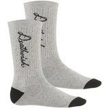 Deathwish Socks Script Heather Grey