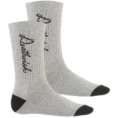 Deathwish Socks Script Heather Grey
