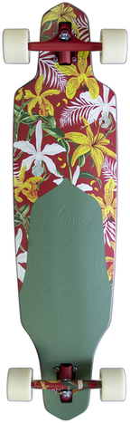 Dusters Complete Longboard Channel Floret Red Green 38
