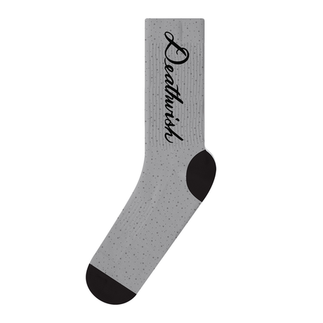 Deathwish Socks Script Heather Grey