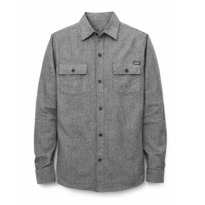 Enjoi Chemise Ls Keith Haringbone Flannel Top Charcoal