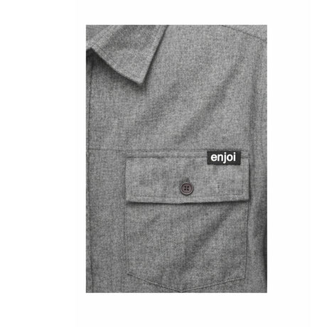 Enjoi Chemise Ls Keith Haringbone Flannel Top Charcoal