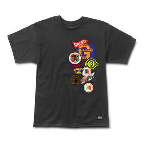 Grizzly T-Shirt Patchwork Ss Black