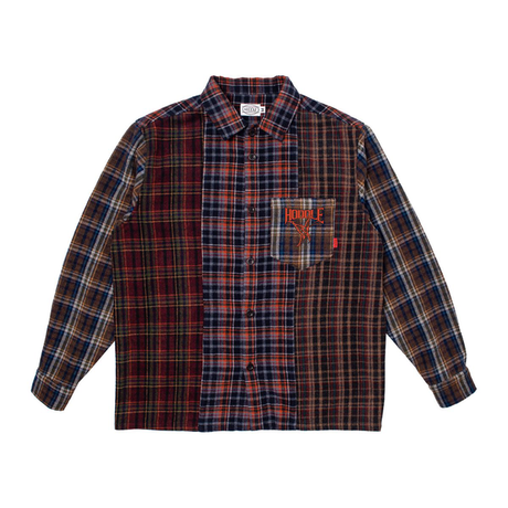 Hoddle Chemise Polyura Patchwork Fannel Ls Over Dye