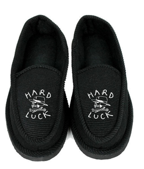 Hard Luck Slippers Og House Black White