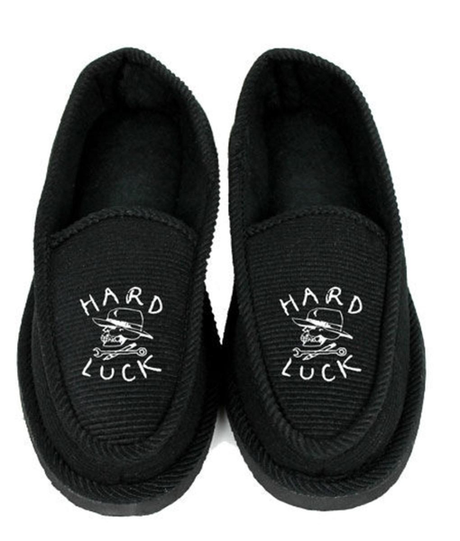 Hard Luck Slippers Og House Black White