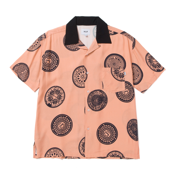 Chemise Huf WO Drain Cover SS Woven Top Blush