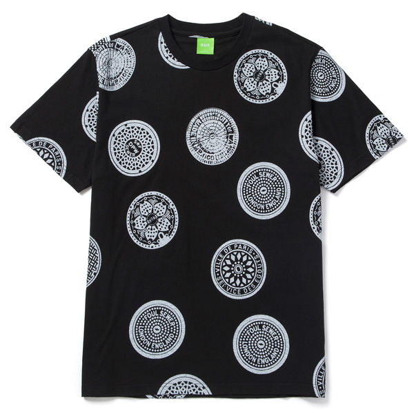 Tee-shirt Huf Drain Cover SS Relaxed Top Black