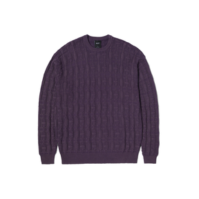 Pull Huf Interlaced Jacquard Overdyed Crew Raisin