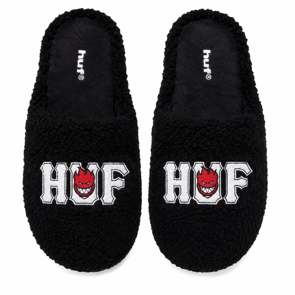 Chaussure de skate Huf Slipper Spitfire Fuzzy Slipper Black
