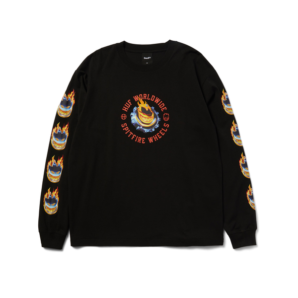 Tee-shirt manches longues Huf Spitfire Chrome Head Black