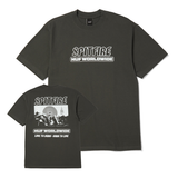Tee-shirt Huf Spitfire Burn SS Heavyweight Washed Black