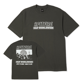 Tee-shirt Huf Spitfire Burn SS Heavyweight Washed Black