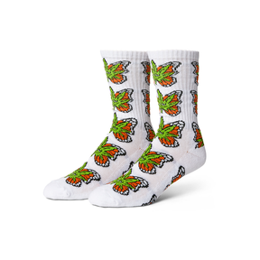 Chaussettes Huf Green Budderfly White