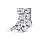 Chaussettes Huf Fuck It Old English White