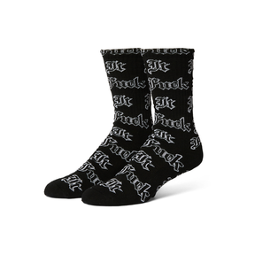 Chaussettes Huf Fuck It Old English Black