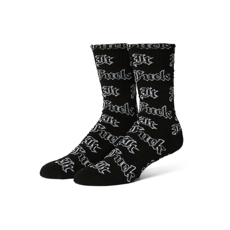 Chaussettes Huf Fuck It Old English Black