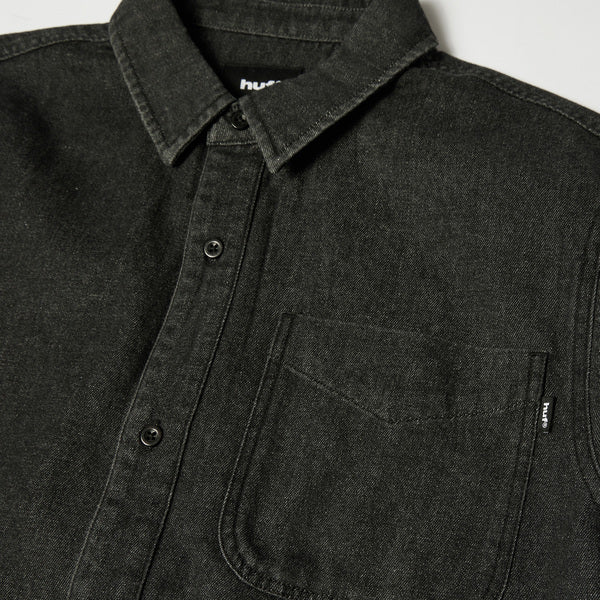 Chemise Huf Carson Overdyed Denim LS Shirt Black