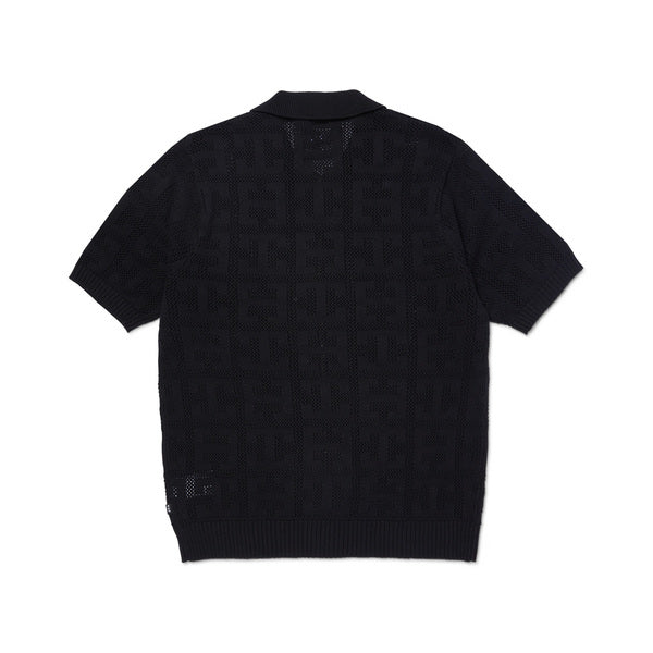 Pull Huf Monogram Jacquard Zip Black