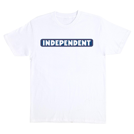 Independent T-Shirt Bar Logo Ss White W Blue
