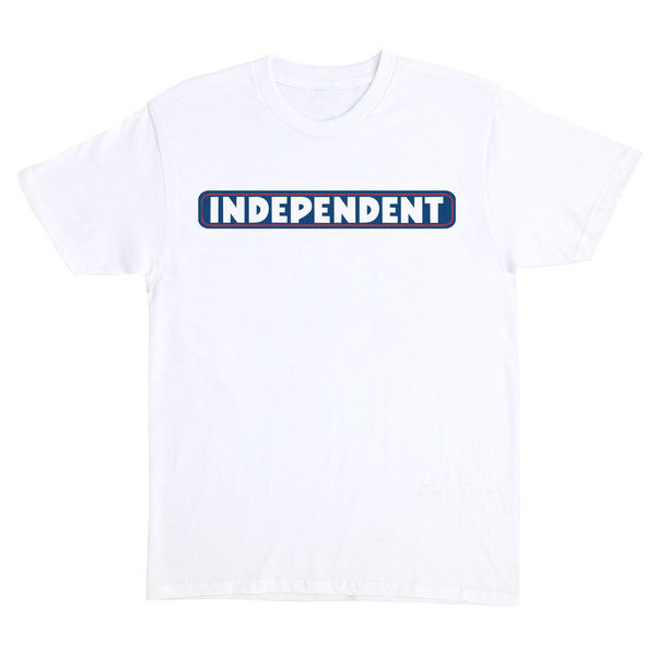 Independent T-Shirt Bar Logo Ss White W Blue