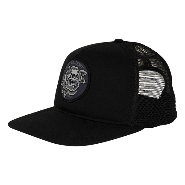 Independent Cap Dressen Skull Rose Snapback Black