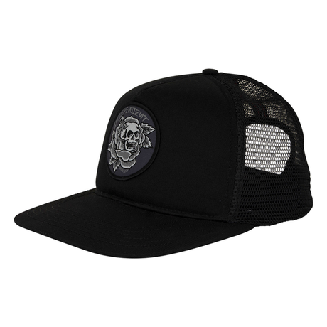 Independent Cap Dressen Skull Rose Snapback Black